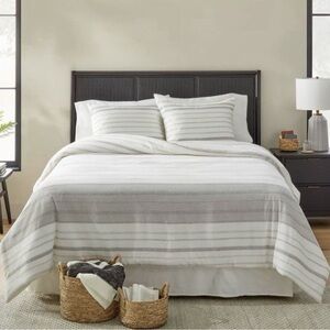 Hearth & Hand BRAND NEW Alternating Stripe 3pc Comforter Set w/ Pillow Shams